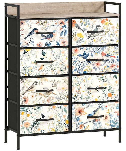 HOMCOM 8-Drawer Chest of Drawers - White