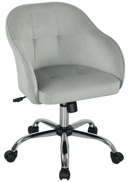 HOMCOM Velvet-feel Swivel Office Chair - Grey