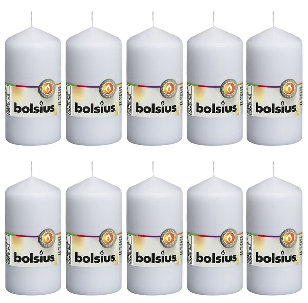 Bolsius Pillar Candles 10 pcs 120x58 mm White