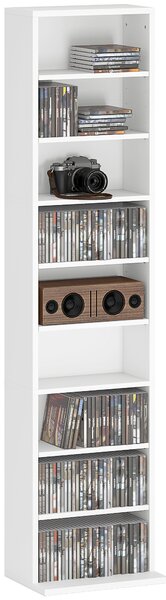 HOMCOM 260 Narrow CD Storage Unit - White