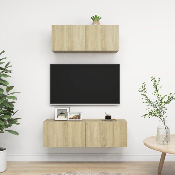 2 Piece TV Cabinet Set Sonoma Oak Engineered Wood