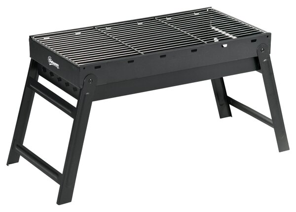 Outsunny Foldable Charcoal Grill - Black