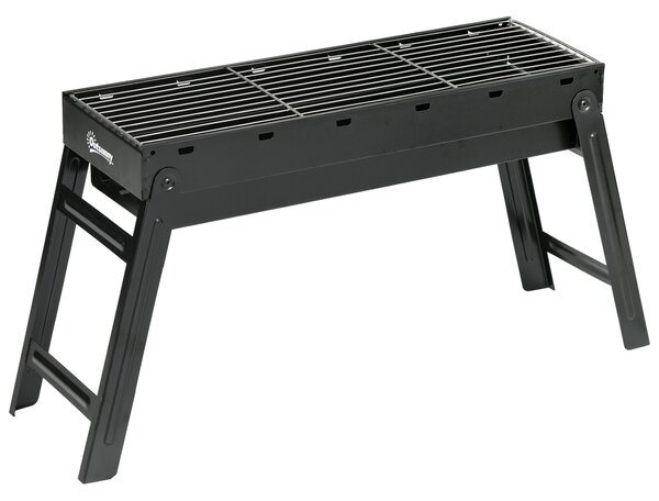 Outsunny Foldable Charcoal Grill - Black