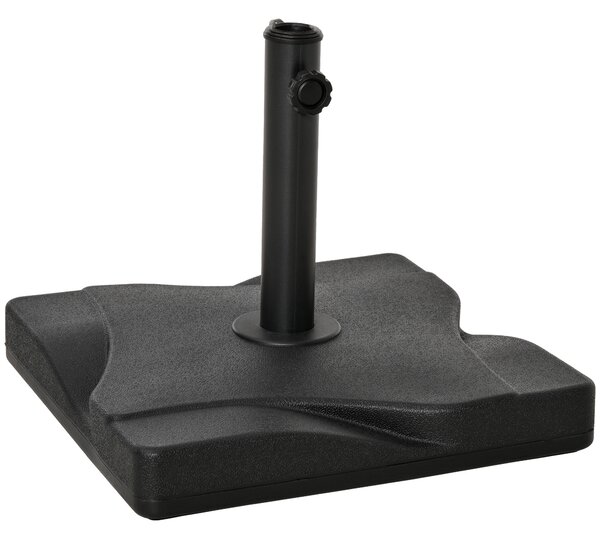 Outsunny Cement Parasol Base: Durable Umbrella Weight Stand, Sleek Black Design Aosom UK