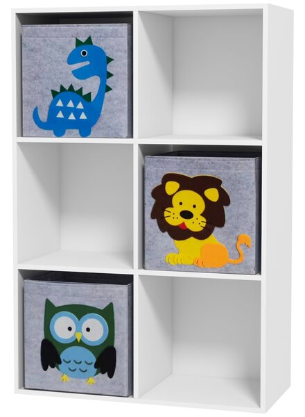 ZONEKIZ Kids' Storage Unit: 3 Fabric Drawers, Sturdy Frame, 61.8 x 29.9 x 91.5 cm, Pristine White Aosom UK