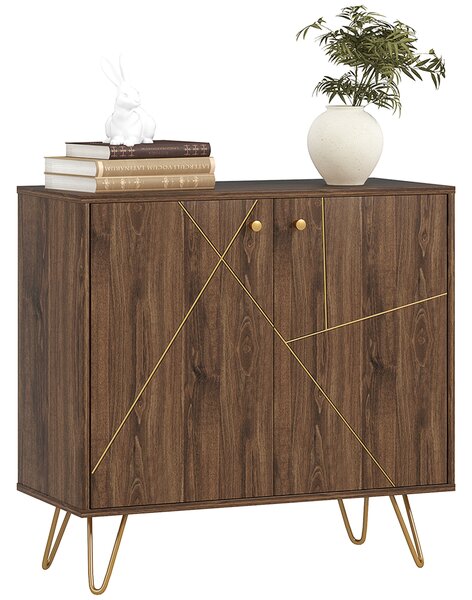 HOMCOM Modern Sideboard, Living room sideboard with Adjustable Shelf, Ideal for Living Room & Dining Room, Brown Aosom UK