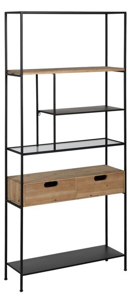 Shelves Black Beige Wood Crystal Iron 80 x 26 x 180 cm