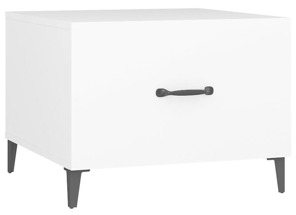 Coffee Table with Metal Legs White 50x50x40 cm