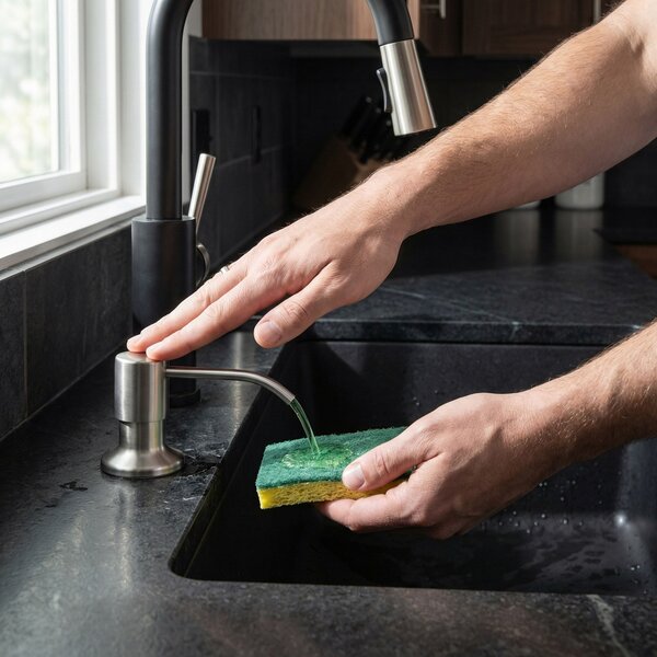 Detergent dispenser for sinks Rea LON Brush Nickel