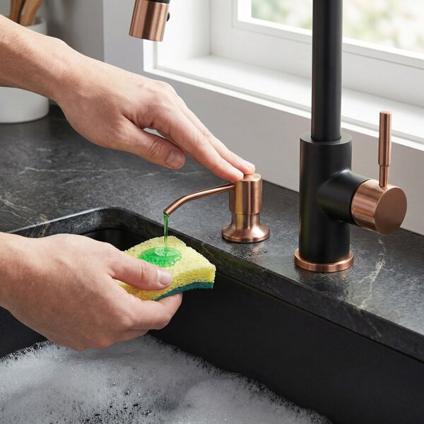 Detergent dispenser for sinks Rea LON Brush Copper