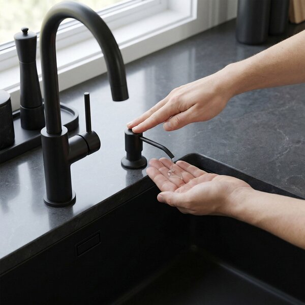 Detergent dispenser for sinks Rea LON Black