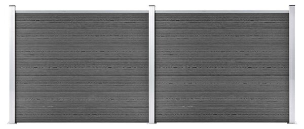Fence Panel Set WPC 353x146 cm Black