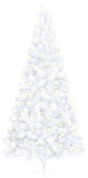 Artificial Half Pre-lit Christmas Tree with Stand White 240 cm PVC