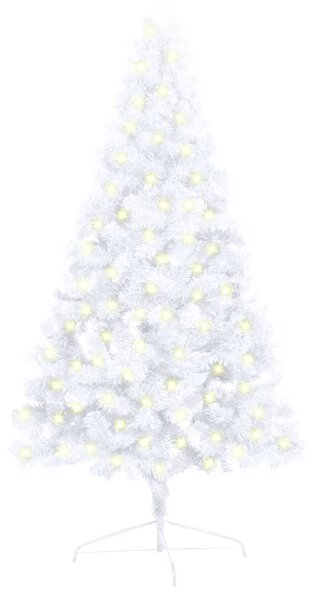 Artificial Half Pre-lit Christmas Tree with Stand White 120 cm PVC