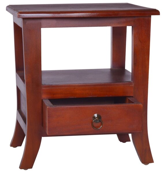 Bedside Cabinet Classical Brown Solid Mahogany Wood