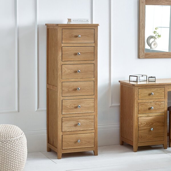 Jenkins 7 Drawer Narrow Chest, Oak Oak