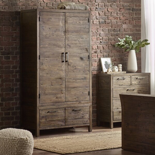 Homer 2 Door Wardrobe, Pine Pine