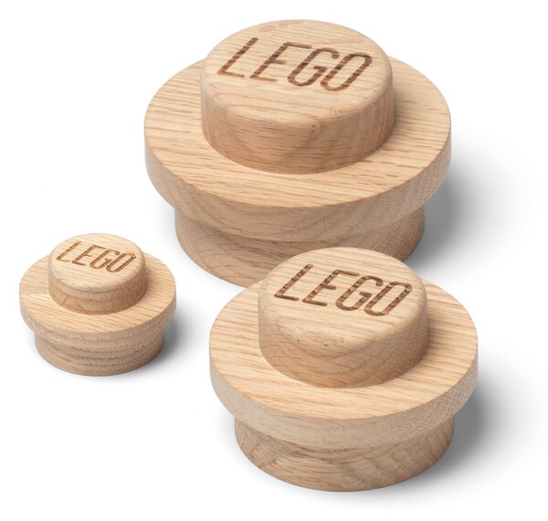 LEGO Set of 3 Wooden Wall Hangers Light Oak