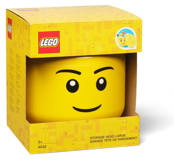 LEGO Large Storage Boy Head Yellow