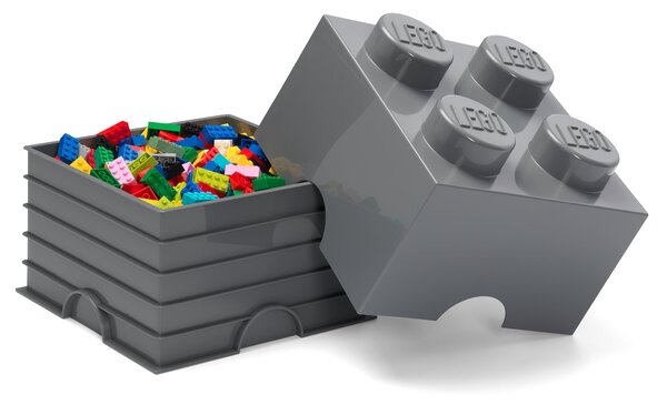 LEGO 4 Brick Storage Box Stone (Grey)