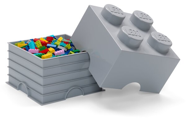 LEGO 4 Brick Storage Box Light Grey