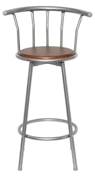 Bar Stools 2 pcs Brown Steel