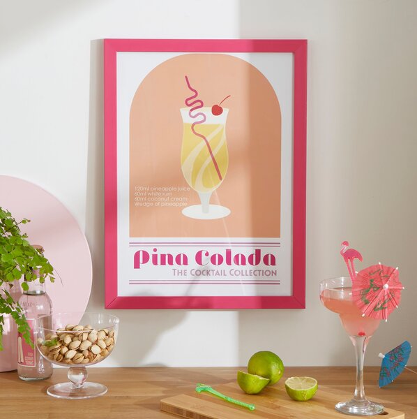 Pina Colada Cocktail Framed Print MultiColoured