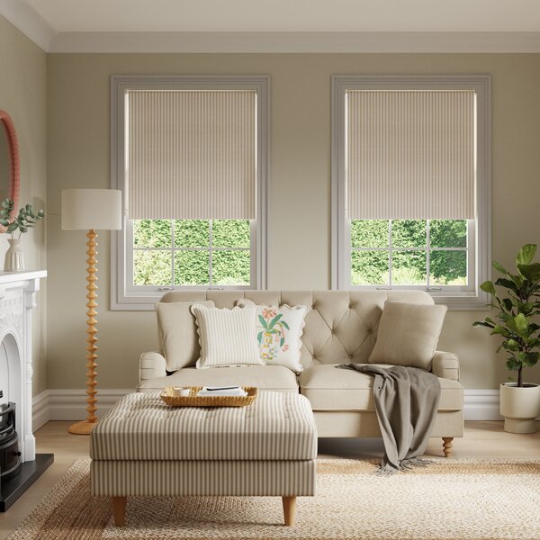 Linford Stripe Natural Blackout Roller Blind Natural