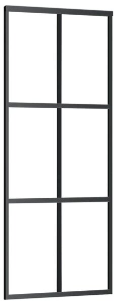 Sliding Door ESG Glass and Aluminium 76x205 cm Black