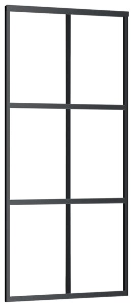 Sliding Door ESG Glass and Aluminium 90x205 cm Black