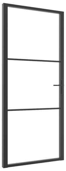 Interior Door ESG Glass and Aluminium 102.5x201.5 cm Black