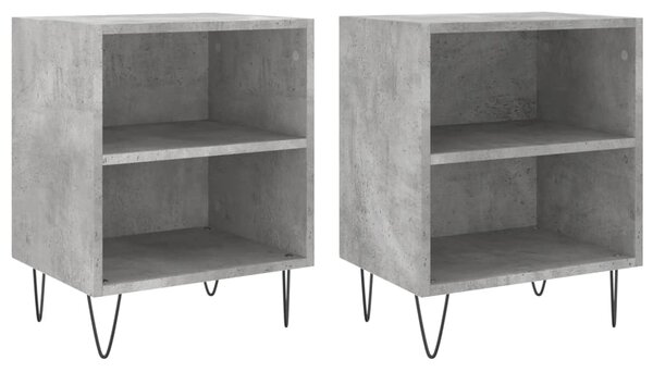 Bedside Cabinets 2 pcs Concrete Grey 40x30x50 cm Engineered Wood