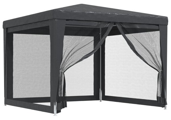 Party Tent with 4 Mesh Sidewalls Anthracite 3x3 m HDPE