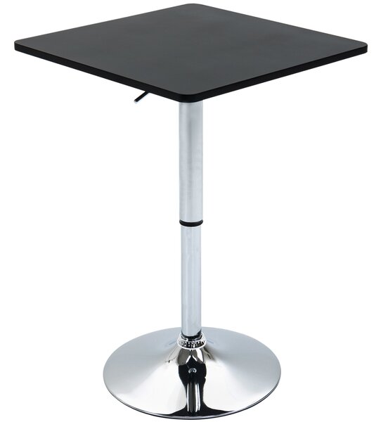 HOMCOM Modern Height Adjustable Counter Bar Table with 360° Swivel Tabletop and Electroplating Metal Base, Bistro Table, Black and Silver Aosom UK