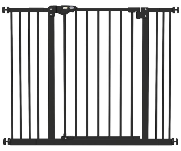 PawHut Dog Gate for Stairs Dog Gate Pet Gate with Openable Metal Frame, for Doorways, Corridors, Staircases, 74-100Wcm, Black Aosom UK