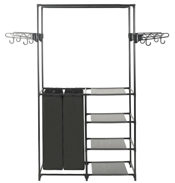 Clothes Rack Steel and Non-woven Fabric 87x44x158 cm Black