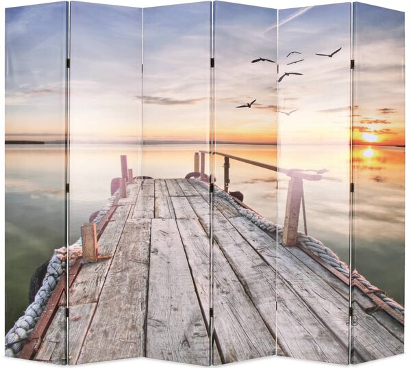 Folding Room Divider 228x170 cm Lake