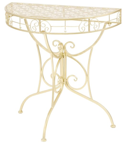 Side Table Vintage Style Half Round Metal 72x36x74 cm Gold