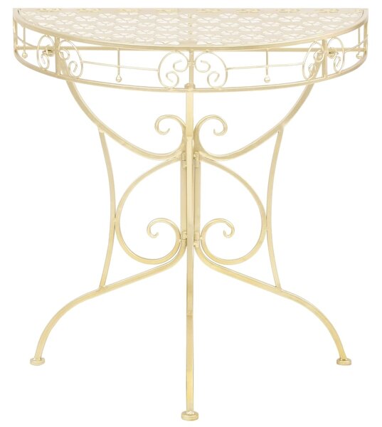 Side Table Vintage Style Half Round Metal 72x36x74 cm Gold