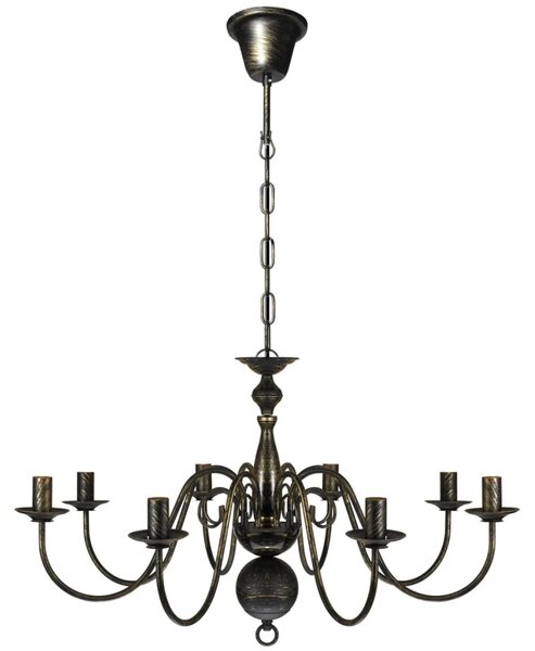 Antique Black Metal Chandelier 8 x E14 Bulbs