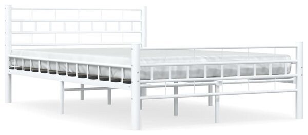 285298 Bed Frame White Metal 140x200 cm