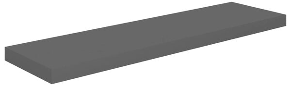 Floating Wall Shelf High Gloss Grey 90x23.5x3.8 cm MDF