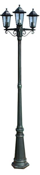 Garden Light Post 3-arms 215 cm Dark Green/Black Aluminium