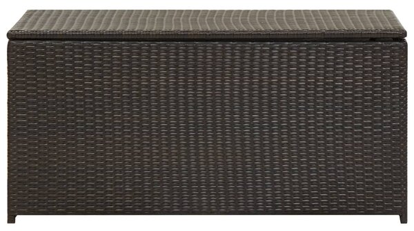 Garden Storage Box Poly Rattan 100x50x50 cm Brown