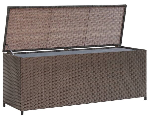 Garden Storage Box Brown 120x50x60 cm Poly Rattan