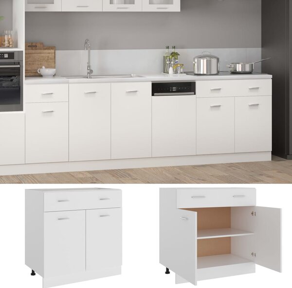 Drawer Bottom Cabinet White 80x46x81.5 cm Engineered Wood