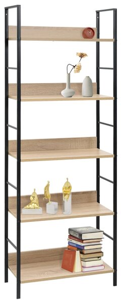 5-Layer Book Shelf Oak 60x27.6x158.5 cm Engineered Wood