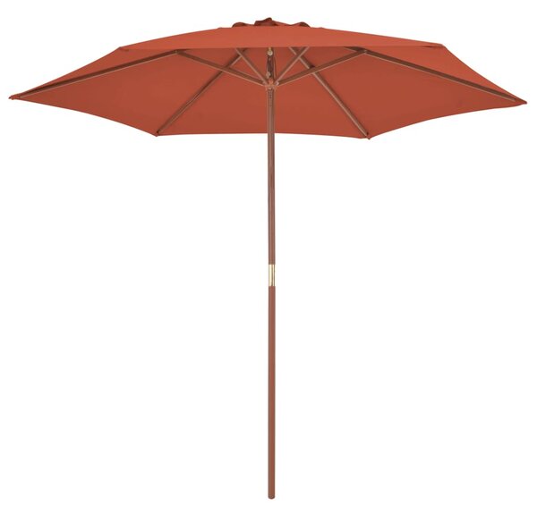 Garden Parasol with Wooden Pole 270 cm Terracotta