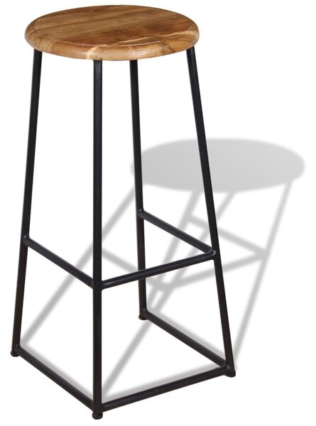 Bar Stools 2 pcs Solid Teak Wood