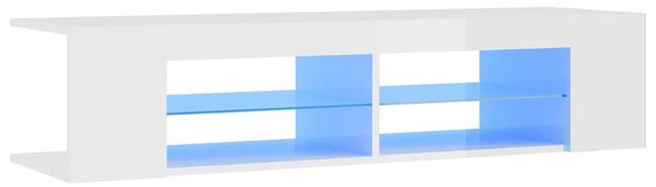 TV Cabinet with LED Lights High Gloss White 135x39x30 cm